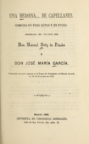 Portada de Una heroina-- de Capellanes