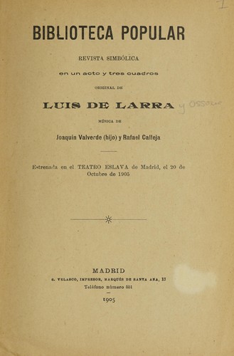 Portada de Biblioteca popular