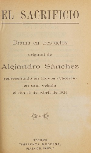 Portada de El sacrificio