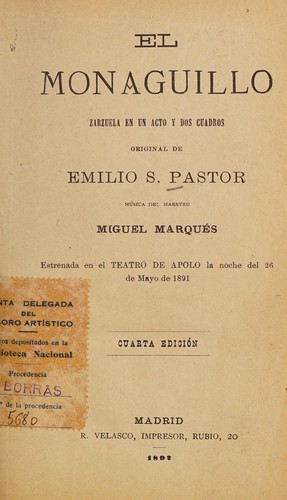 Portada de El monaguillo