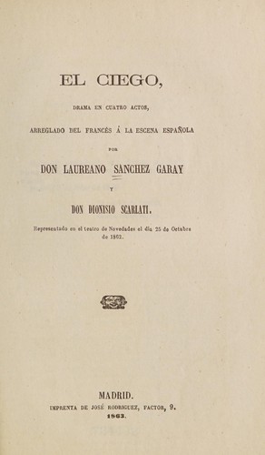 Portada de El ciego