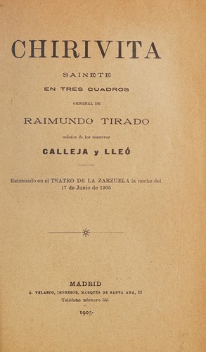 Portada de Chirivita