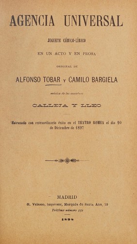 Portada de Agencia universal