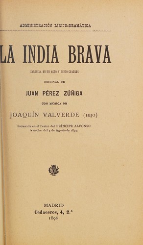 Portada de La india brava