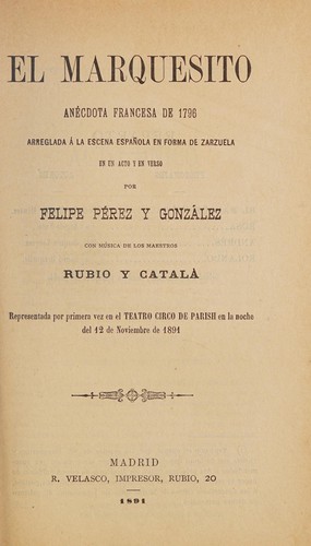 Portada de El marquesito