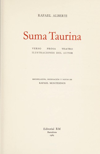 Portada de Suma taurina