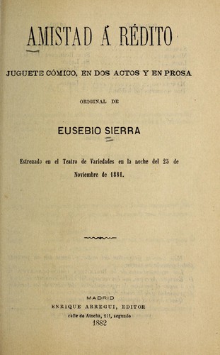 Portada de Amistad á rédito