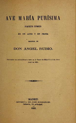 Portada de Ave María Purísima