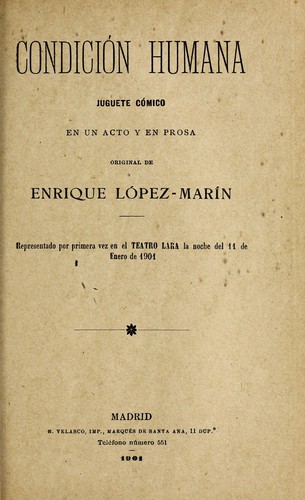 Portada de Condición humana