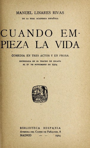 Portada de Cuando empieza la vida