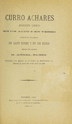Portada de Curro achares