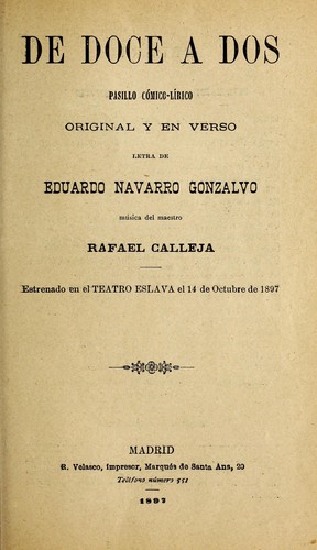 Portada de De doce a dos
