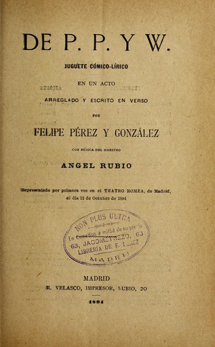 Portada de De P.P. y W