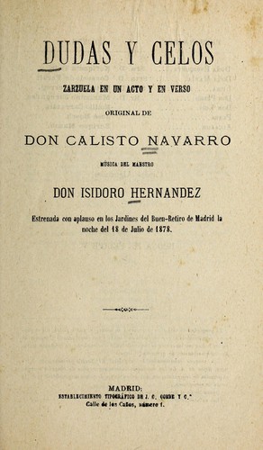 Portada de Dudas y celos