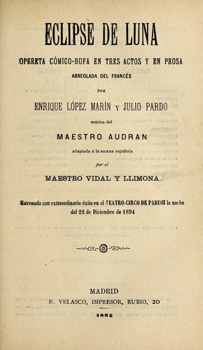 Portada de Eclipse de luna