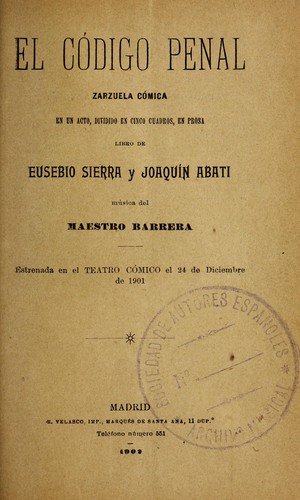 Portada de EL código penal