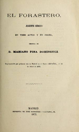 Portada de El forastero