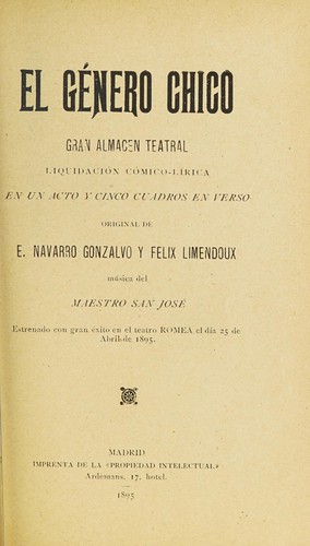 Portada de El género chico