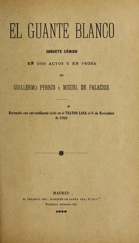Portada de El guante blanco