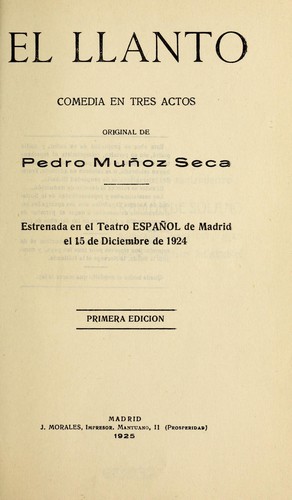 Portada de El llanto