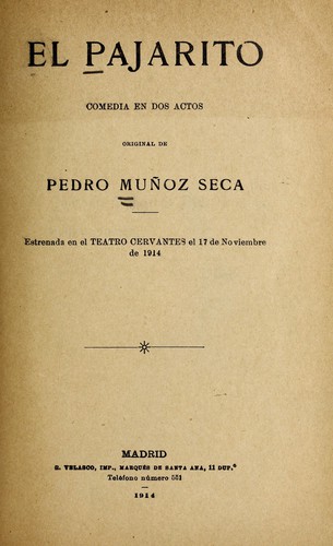 Portada de El pajarito