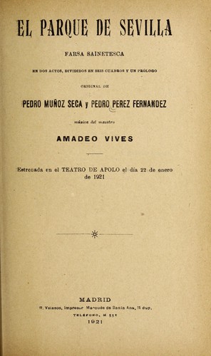Portada de El parque de Sevilla
