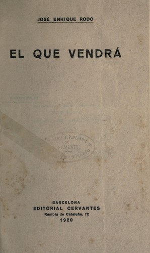 Portada de El que vendrá