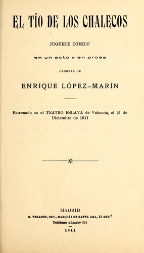 Portada de El tío de los chalecos