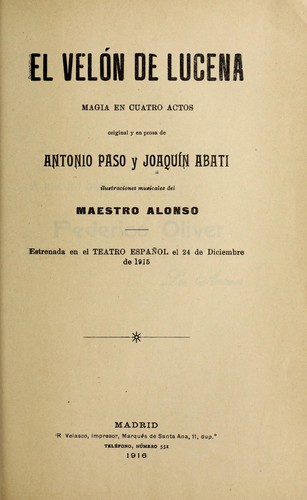 Portada de El velón de Lucena