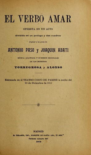 Portada de El verbo amar