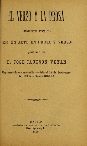 Portada de El verso y la prosa