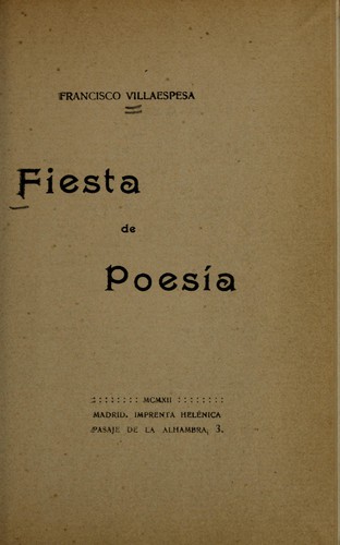 Portada de Fiesta de poesía