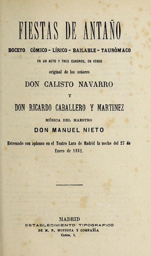 Portada de Fiestas de antaño
