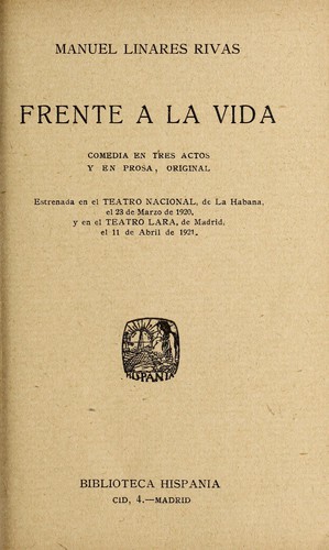 Portada de Frente a la vida