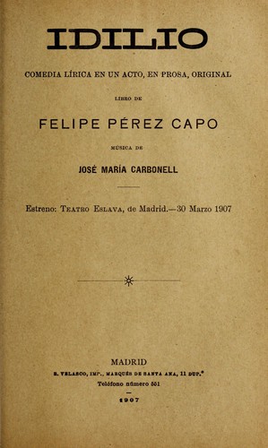 Portada de Idilio