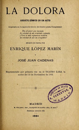 Portada de La dolora