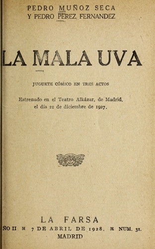 Portada de La mala uva