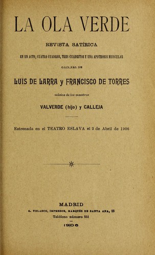 Portada de La ola verde