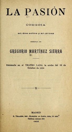 Portada de La pasión