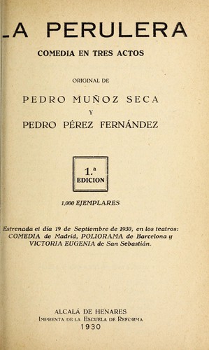 Portada de La perulera