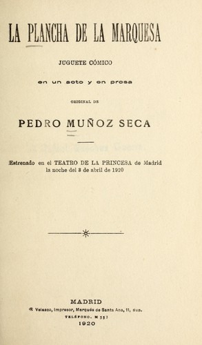 Portada de La plancha de la marquesa