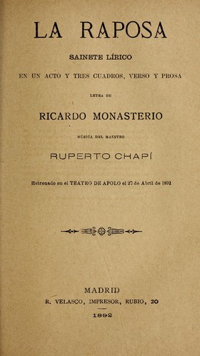 Portada de La raposa