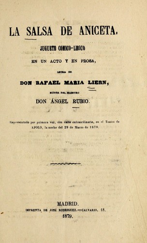 Portada de La salsa de aniceta