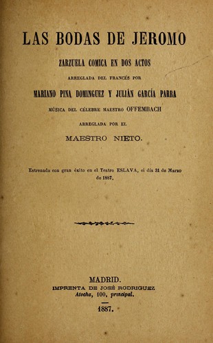 Portada de Las bodas de Jeromo