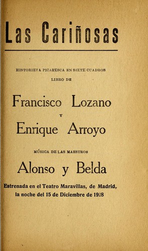 Portada de Las cariñosas