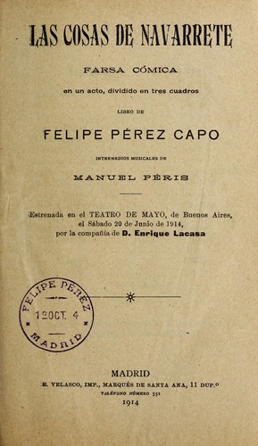 Portada de Las cosas de Navarette