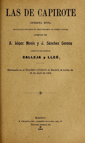 Portada de Las de Capirote