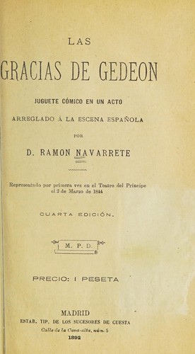 Portada de Las gracias de Gede©đn