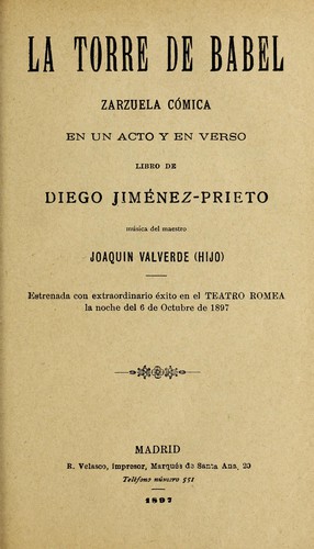 Portada de La torre de Babel