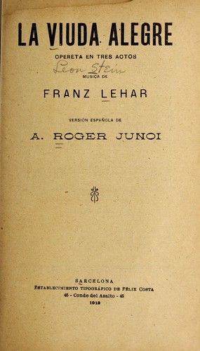 Portada de La viuda alegre